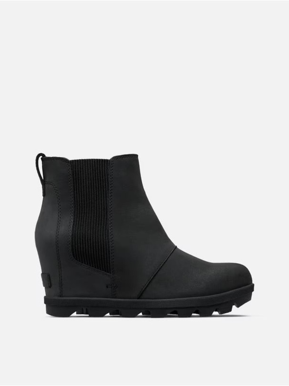 Sorel Joan Rhapsody Chelsea Wedge Black Leather Size 9